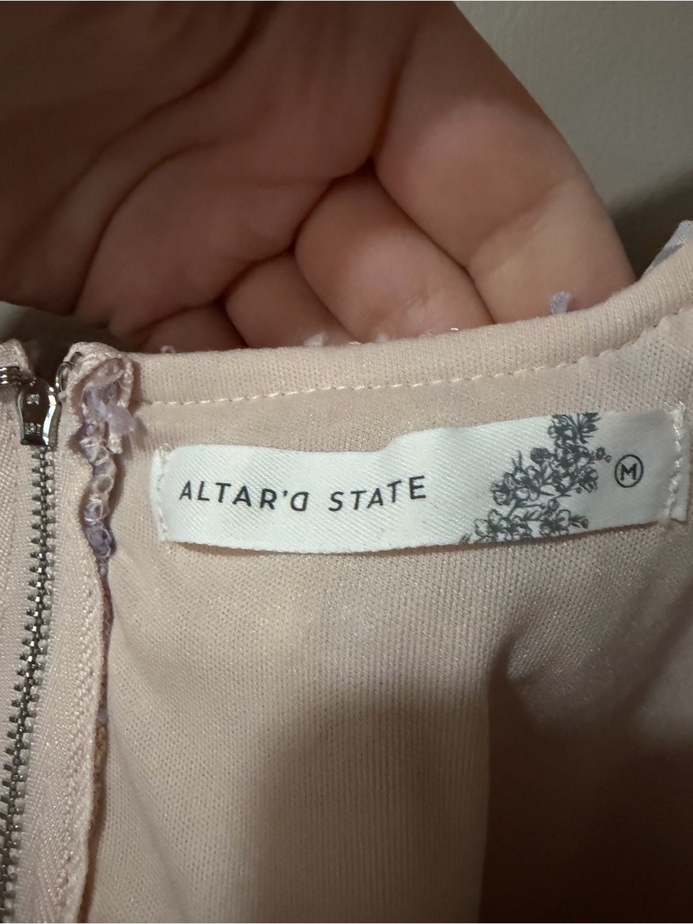 Altar'd State Pink Lavender Sequin Floral Tweed Crop Top - Picture 4 of 4